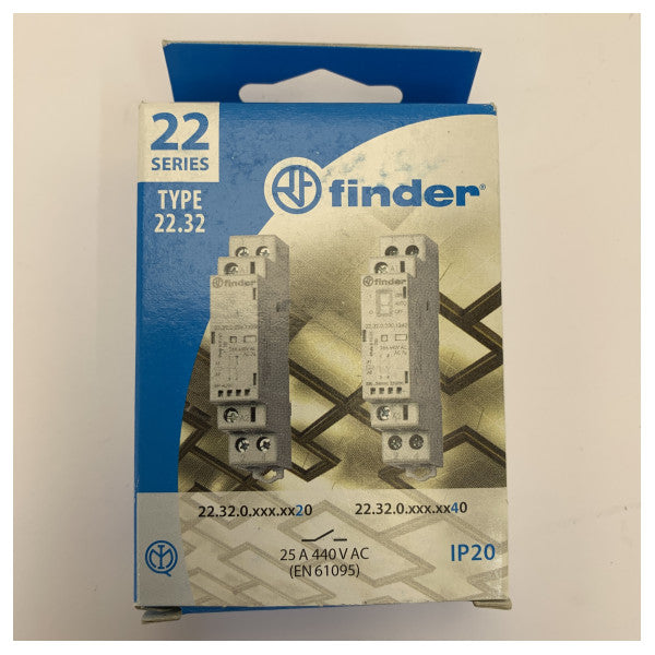 Finder 22.32.0.230.4320 Relais modulaire 230V AC 2 pôles 25A 