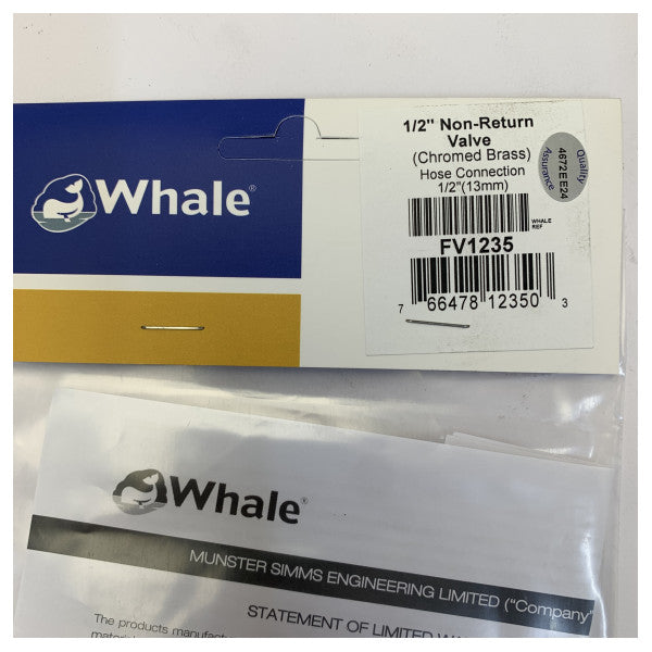 Whale FV1235 Protip 1/2 Inch rørlegger-ventil - komponent i maritim kvalitet 