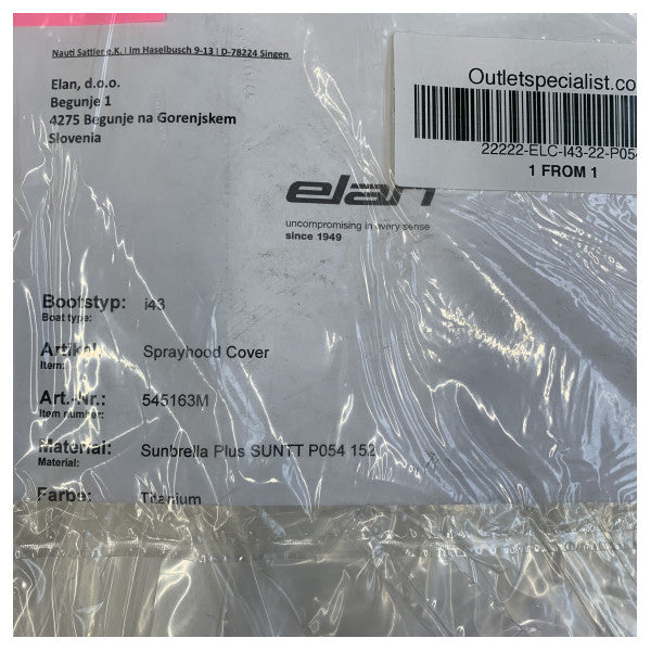 Elan Impression 43 navlaka za sprayhood - Blue Titanium Sunbrella P054 navlaka za plovilo 