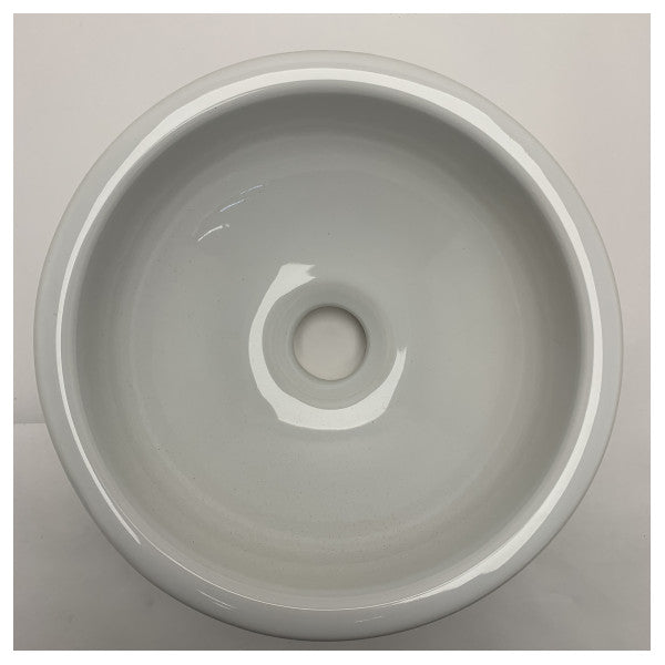 Flaminia Compact Ceramic Mini Twin Sink för båtar - tålig vit bassäng i marin kvalitet med centralt avlopp