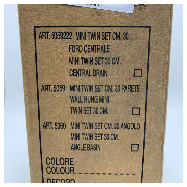 Flaminia Compact Ceramic Mini Twin Sink för båtar - tålig vit bassäng i marin kvalitet med centralt avlopp