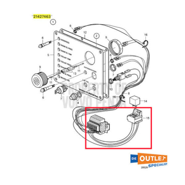 Volvo Penta za upravljanje kabelom - 21427463 -P01