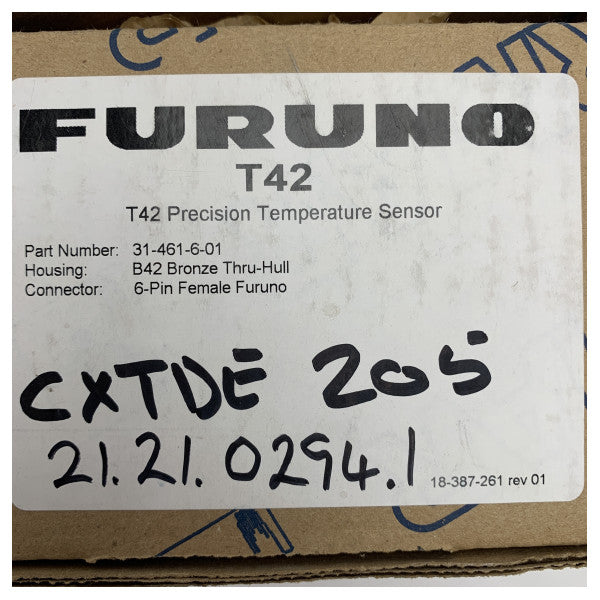 جهاز استشعار درجة الحرارة البحرية من فورونو T-04MSB مع مبيت برونزي متين وموصل ب 6 سنون