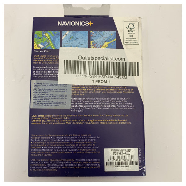Navionics+ 43XG Middelhavsområdet & Sortehavet søkort MicroSD/SD 