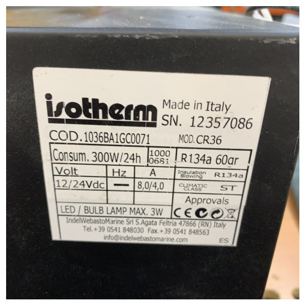 Isotherm CR36 skuffekøleskabsenhed sort 12/24V 