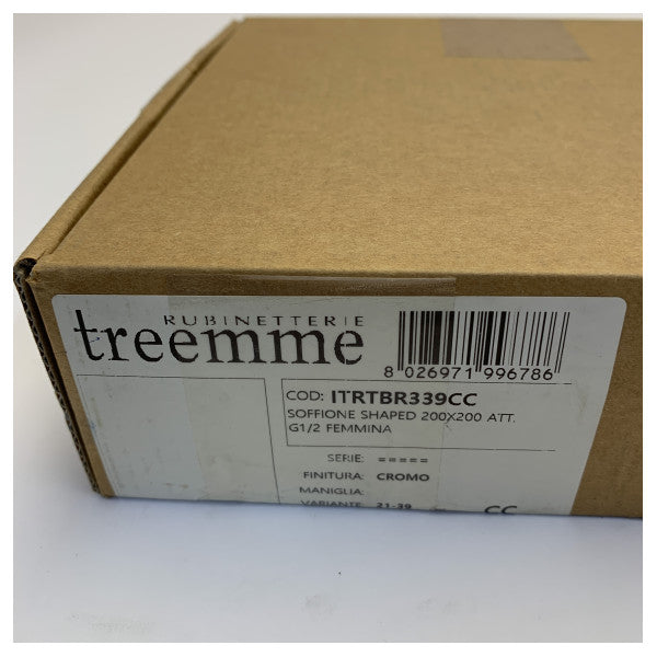 Treemme Square Shower Ceiling Panel 200x200mm Chrome Bathroom Fixture RTBR339CC 
