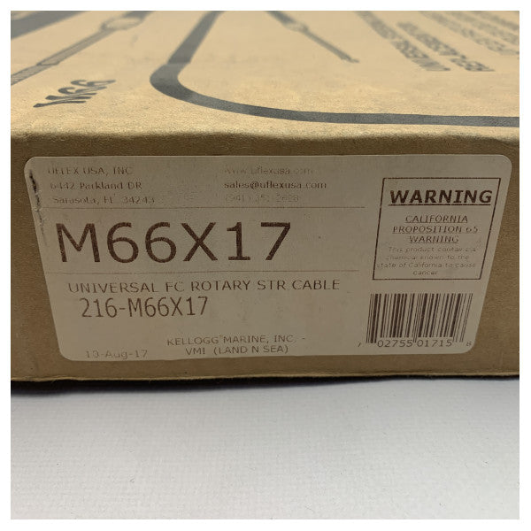 Uflex Universal M66 Marine Rotary Steering Cable � Holdbar erstatning i rustfrit stål til Uflex-, Teleflex- og Morse-hjelmsystemer