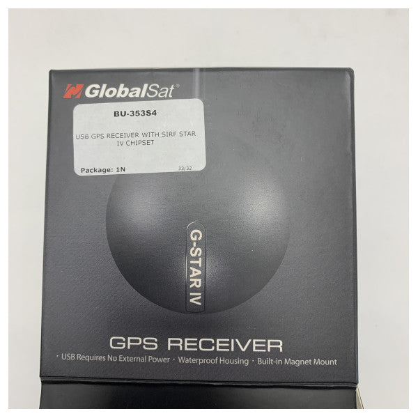 جهاز استقبال GPS USB SIRF Star IV BU-353S4 مقاوم للماء مع قاعدة مغناطيسية للاستخدام البحري 