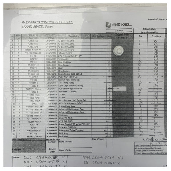 Cobham Seatel Marine Communication Spare Parts Kit - CSVCE040
