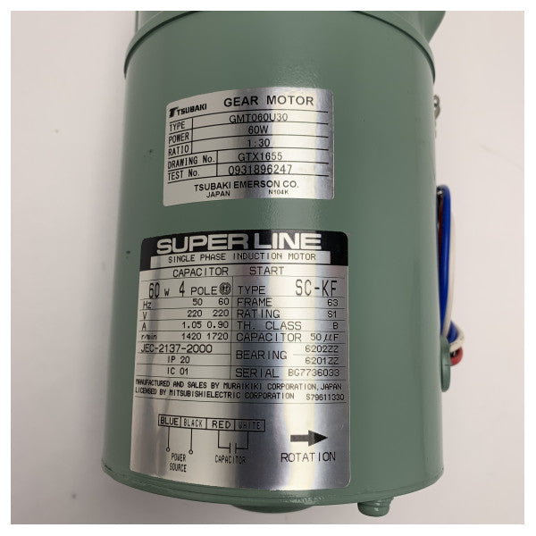 JRC Radar Skannerin Moottori NKE-1050 60W 220V Merikäyttömoottori tutkajärjestelmiä varten 