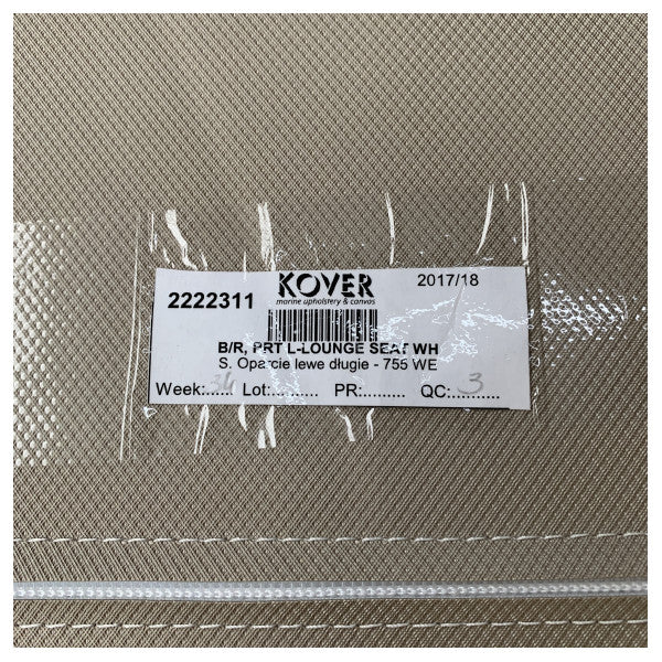 Quicksilver Active 755 weekend port side lounge L-shaped seat cushion - 2222311