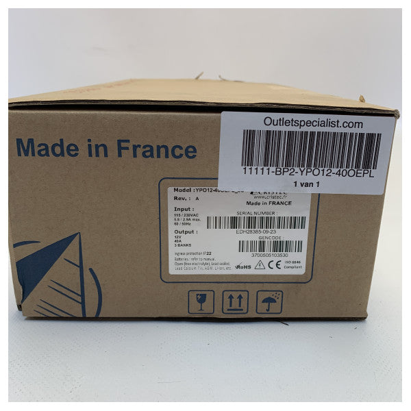 Cristec YPO12-40 40A | 12V | Carregador de bateria de 3 saídas