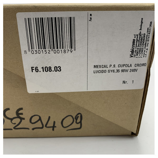 Viabizzuno Marine Grade Chrome Wall Light | Ανθεκτική GY6.35 90W Ναυτική λάμπα τοίχου για σκάφη