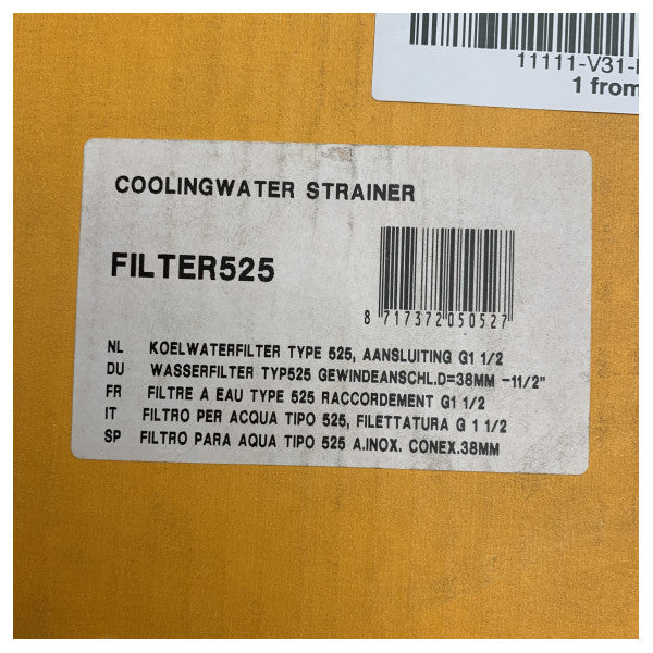 Vetus rustfritt stål sjøvannsfilter FTR525 - 1 1/2 tommer 
