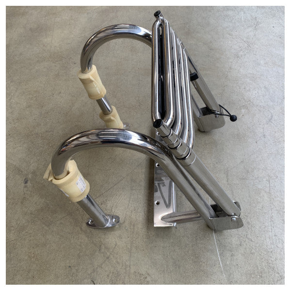 Vetus Inossidabbli Stainless Steel Telescopic Boat Ladder - 4 Passi Folding Swim Platform Ladder għal Dgħajjes u Yatchs 