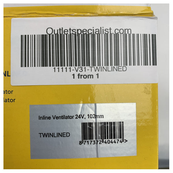 Vetus 24V Inline Deniz Motoru Odası Havalandırıcı 102 mm - 4 inç - TWINLINED 