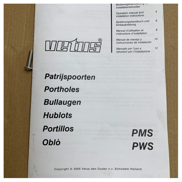 Vetus stainless steel A3 opening porthole round D198 mm - PWS31A2 