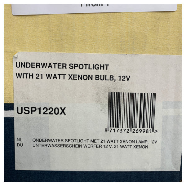 Vetus taħt il-Water Xenon Spotlight 21W 12V - Stainless Steel Marine Boat Light - USP1220X 