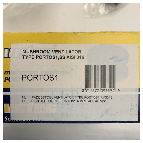 Vetus PORTOS1 Ventilateur de champignon marin en acier inoxydable AISI 316 