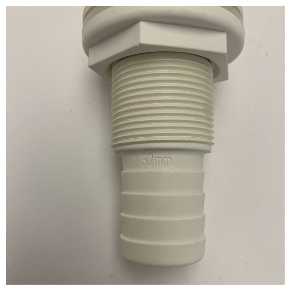 Trudesign 32mm морски Tru-Hull кожен фитинг бял - издръжлив пластмасов фитинг за лодки и яхти - 1289E 