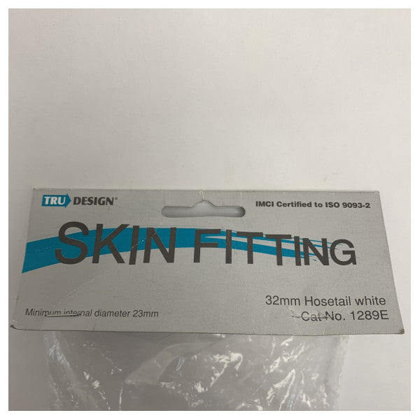 Trudesign 32mm морски Tru-Hull кожен фитинг бял - издръжлив пластмасов фитинг за лодки и яхти - 1289E 