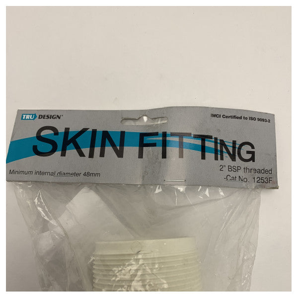 Trudesign 2 инча морски кожен Tru-Hull фитинг BSP бял - 1253F 