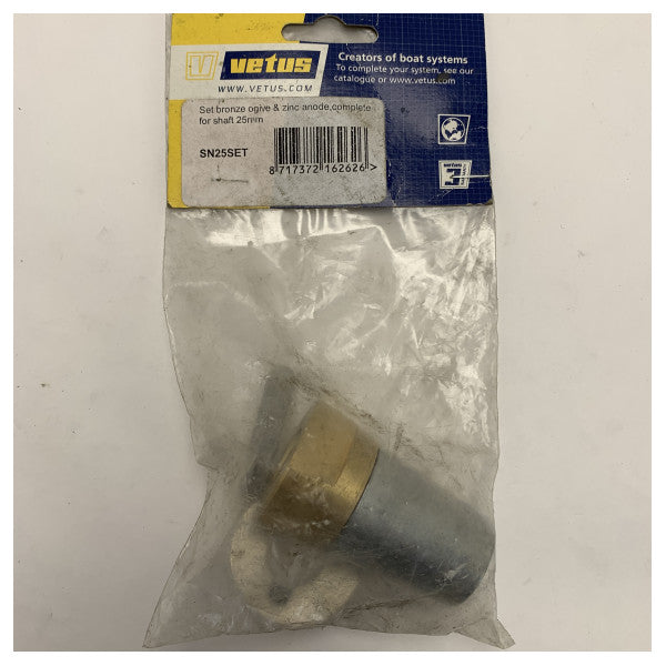 Vetus 25 mm propellaksel anode sett med mutter - SN25SET 