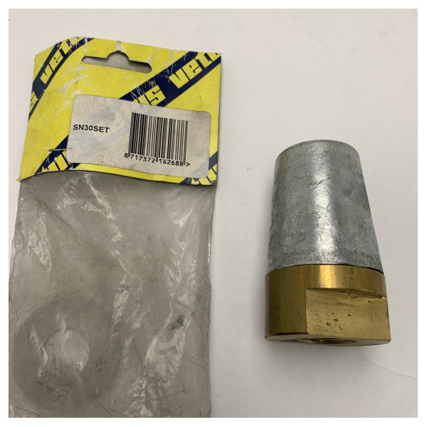 Ανοξείδωτο σετ ανόδων για άξονα προπέλας 30 mm από ορείχαλκο και ψευδάργυρο με παξιμάδι - SN30SET 