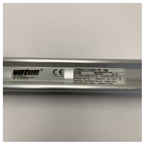 Vetus OB80 υδραυλική εσωτερική μηχανή τιμονιού κυλίνδρου διαδρομής 203 mm - 132 cc 