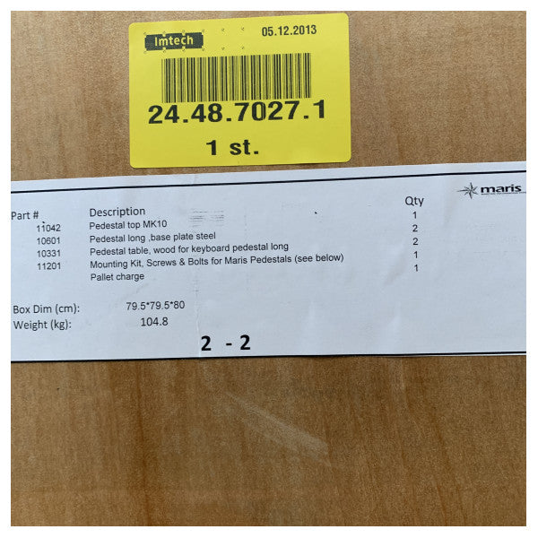 Marin pedestalstand til ECDIS 900 og Smartline FPC MK10 