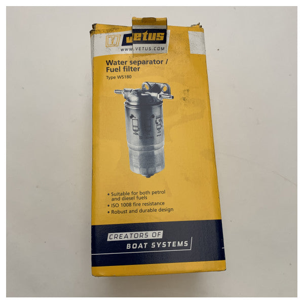 Vetus WS180 Marine Fuel Water Separator Filter - Diesel & Gasoline Engine Protection 