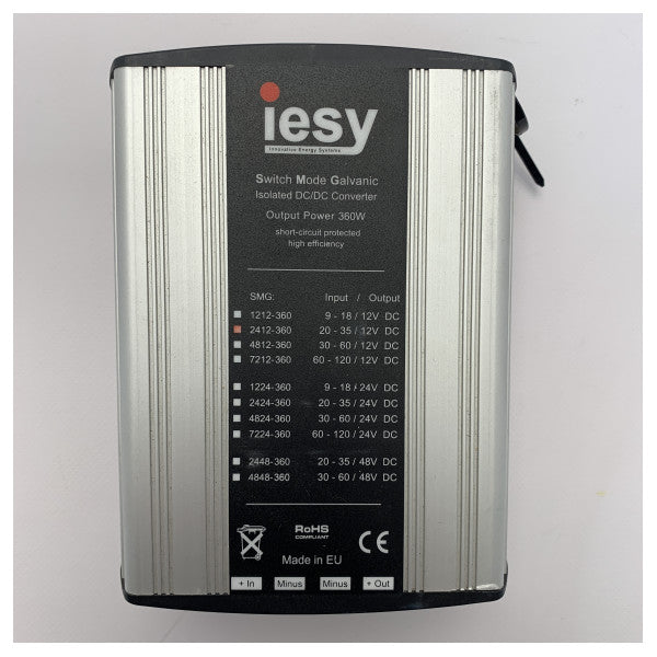 Iesy SMG المعزول الجلفاني Iesy SMG جلفاني DC - محول تيار مستمر 25 إلى 12 فولت | 25 أمبير - 2412-360