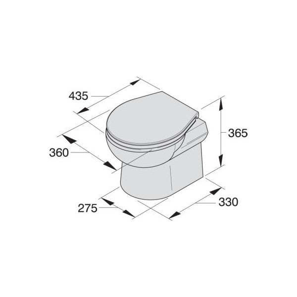 Toilettes électriques marines Incomplete Vetus SMT0224 24V 