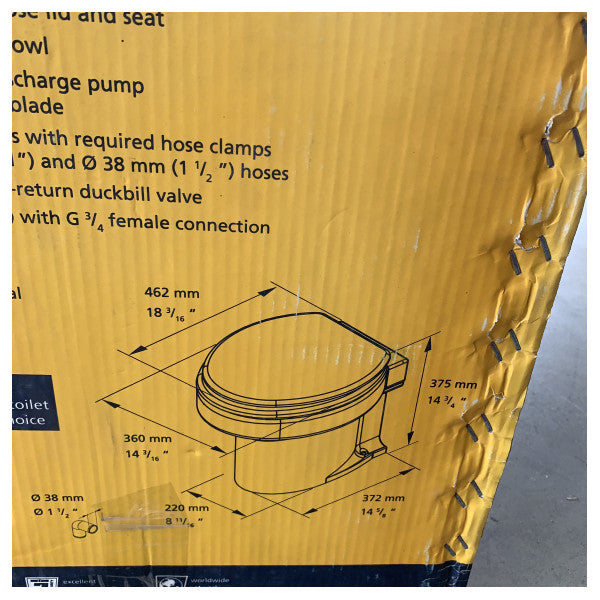 Vetus TMW24Q Elektrisk Marin Toalett 24V med Macerator 