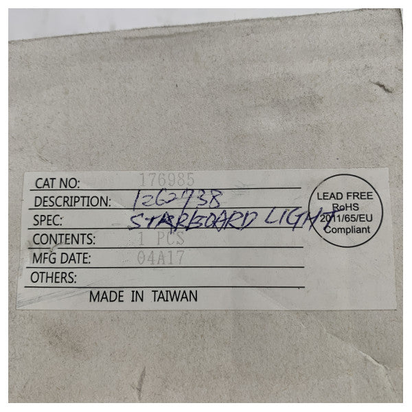 SCI LED silver starboard navigation light black coated 12/24V - C2-0520