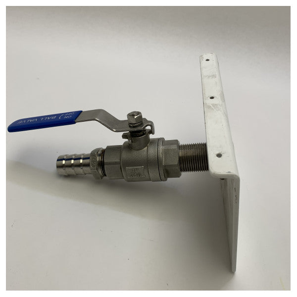 Valvola a sfera marina in acciaio inox da 1 pollice con piastra di montaggio White Tru-Hull 