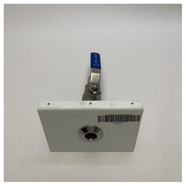Valvola a sfera marina in acciaio inox da 1 pollice con piastra di montaggio White Tru-Hull 