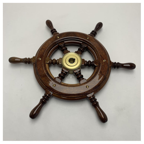 Кермо з червоного дерева для човна 430 мм з латунним центром на 6 спиць 