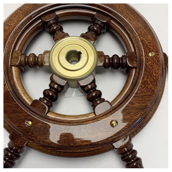 Кермо з червоного дерева для човна 430 мм з латунним центром на 6 спиць 