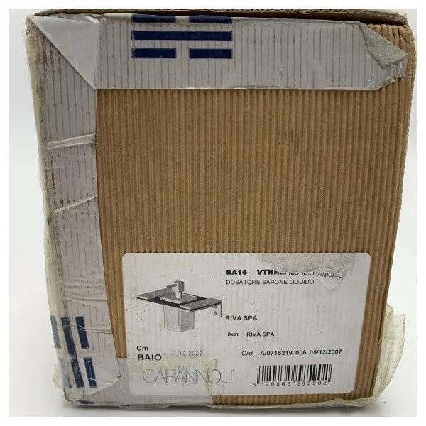 Capannoli Marine Paslanmaz Çelik Tutuculu Sabunluk BA16 - Tekneler ve Islak Ortamlar için Dayanıklı, Korozyona Dirençli Duvara Monte Sıvı Sabun Pompası