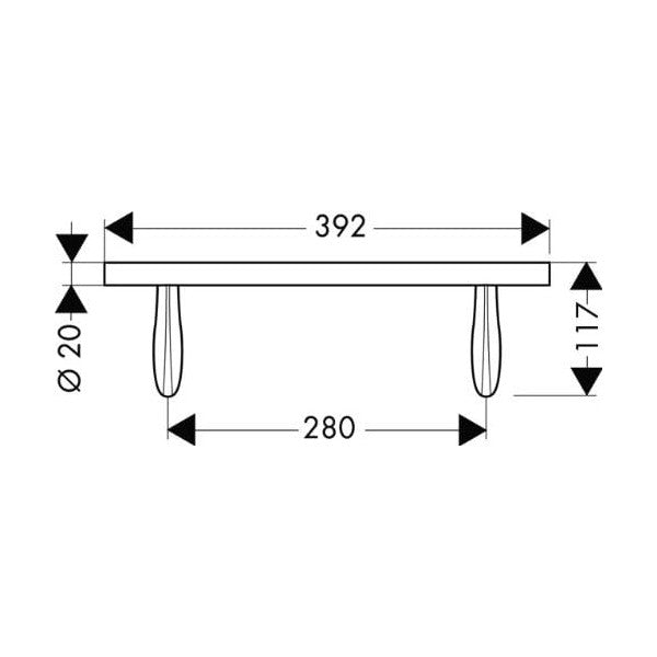 Hansgrohe Axor ανοξείδωτη μπάρα στήριξης ντους 392 mm - 42230