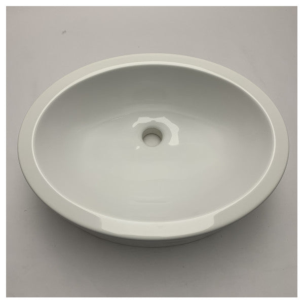 Marine Marble Resin Oval Sink - Durable Nautical Bathroom & Ship Interior Washbasin