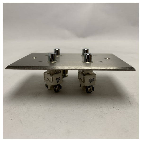 Meljac High-Quality 115x80mm Nickel Brushed 4-Point Marine Switch Plate 220V for Boat Electrical Systems