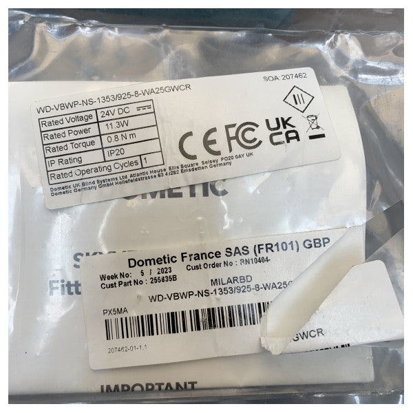 Dometic OceanAir MILARBD estores eléctricos de madeira para janelas 1353 x 925 mm madeira castanha 24V