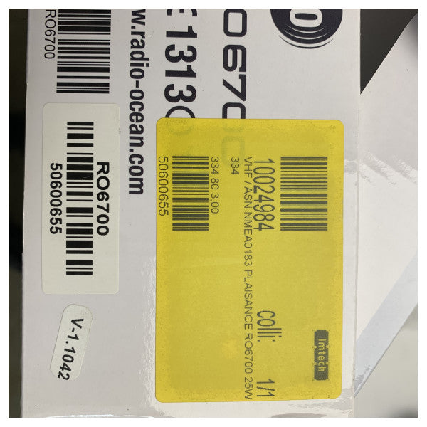 Radio Ocean RO6700 VHF-meriradio - Tehokas 25W vesitiivis veneen lähetin, jossa on NMEA0183-integraatio 