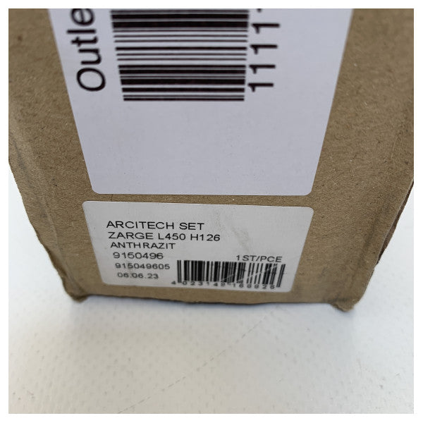 Kit de glissière de tiroir Hettich Arcitech de 450 mm en acier marin avec fermeture douce 