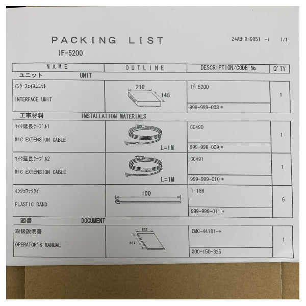 Furuno VDR VHF Interface Unit IF-5200 - Αξιόπιστη Ναυτική Επικοινωνιακή Μονάδα 24V DC 