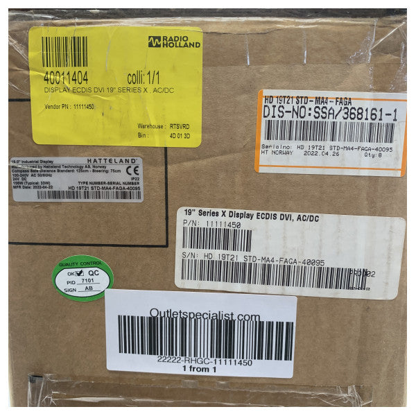 Hatteland HD 19T21 STD-MA4-FAGA-40095 19 pulgada LED multifunzjonali display marittimu 