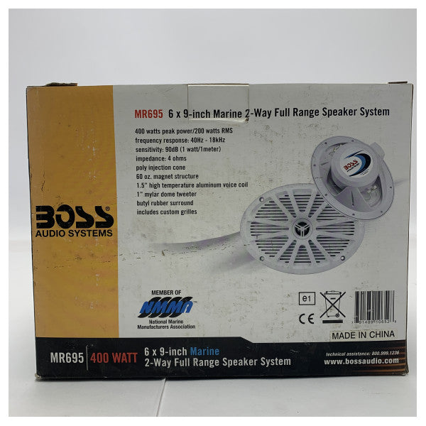 Boss Audio MR695 high output marine speakers 400W white