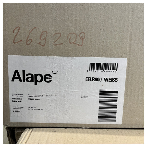 Alape EB.R800 洗面ボウル 800 x 121 x 450 mm - 耐久性に優れた船舶用セラミックシンク - 2203200000